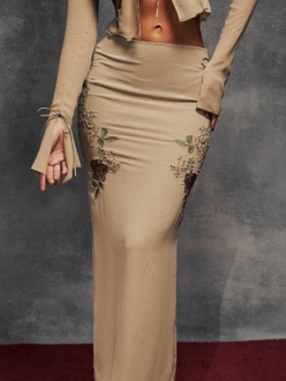 House of CB  Floral Embroidered Skirt
